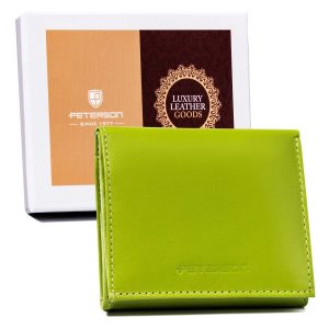 Mały, skórzany portfel damski na karty z systemem. RFID Protect — Peterson