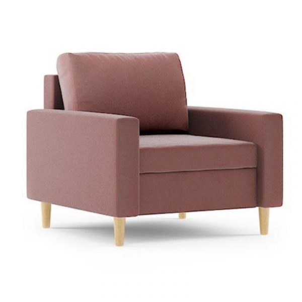 Nowoczesny fotel do salonu, Bellis, 76x93x70 cm, róż