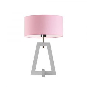 Lampka nocna, stołowa, Clio, 30x47 cm, różowy klosz
