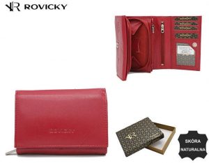 Skórzany kompaktowy portfel damski - Rovicky