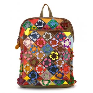 Damski designerski kolorowy plecak w mozaikę