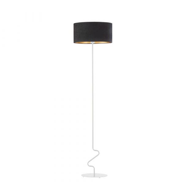 Lampa do salonu, Jersey velur, 40x166 cm, czarny klosz ze złotym wnętrzem