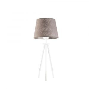 Lampa stołowa z abażurem, Bergen, 20x40 cm, klosz szary melanż