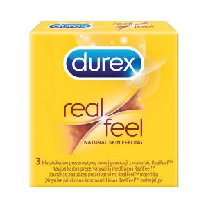 Durex prezerwatywy bez lateksu. Real. Feel 3 szt bezlateksowe