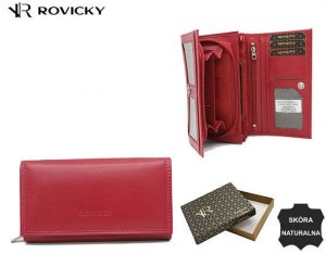 Skórzany portfel damski z klapą - Rovicky