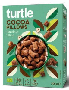 Turtle − Poduszki ryżowe z nadzieniem orzechowo-kakaowym bezglutenowe. BIO − 300 g[=]