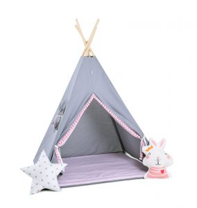 Namiot tipi dla dzieci, bawełna, okienko, królik, bąbelkowe