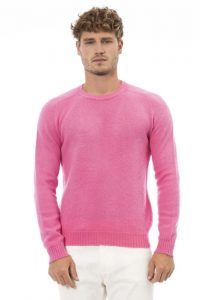 Swetry marki. Alpha. Studio model. AU7250CE kolor. Różowy. Odzież męska. Sezon: