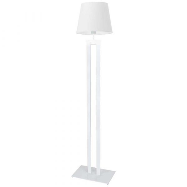 Lampa podłogowa do salonu, Vegas, 40x172 cm, biały klosz