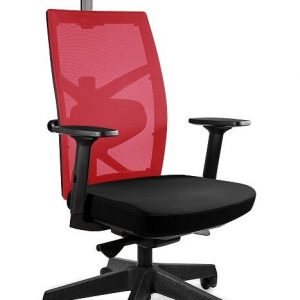 Fotel biurowy, ergonomiczny, Tune, czarny, czerwony