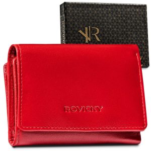 Skórzany portfel z zewnętrzną portmonetką — Rovicky