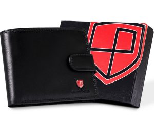 Zapinany portfel męski z systemem. RFID Protect - Peterson