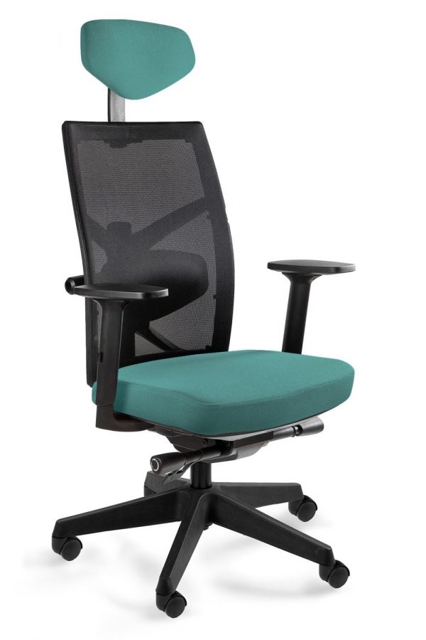 Fotel biurowy, ergonomiczny, Tune, tealblue