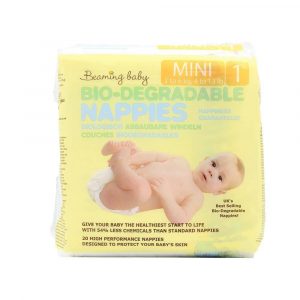 Beaming. Baby − Jednorazowe biodegradowalne pieluszki, size 1, Mini, 2-5 kg − 20 szt.