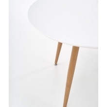 Stół rozkładany. Edward 120-200x75 cm owalny biały/dąb san remo