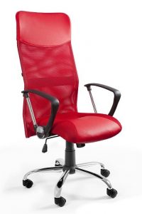 Fotel biurowy, obrotowy, krzesło, Viper, czerwony