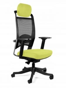 Wysoki fotel ergonomiczny, biurowy, Fulkrum, mustard