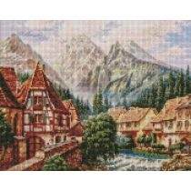 Ideyka. Diamentowa mozaika - Miasto w górach 40x50 cm