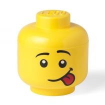 Akcesoria. LEGO Pojemnik do przechowywania. Duża. Głowa - Chłopiec z językiem