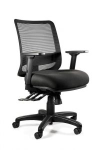 Fotel ergonomiczny, biurowy, Saga. Plus. M, czarna siatka