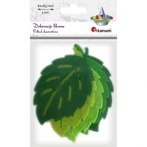 Titanum. Filcowe liście zielone 8.5 x 6 cm 5 szt.