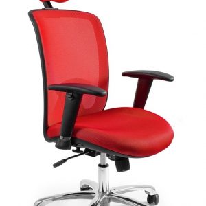 Fotel biurowy, ergonomiczny, Expander, czerwony
