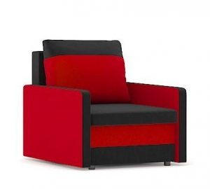Fotel do salonu, pokoju, Milton, 69x85x70cm, czarny, czerwony