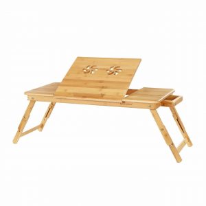 Stolik, podstawka pod laptopa, 72x35x29 cm, naturalne jasne drewno, mat