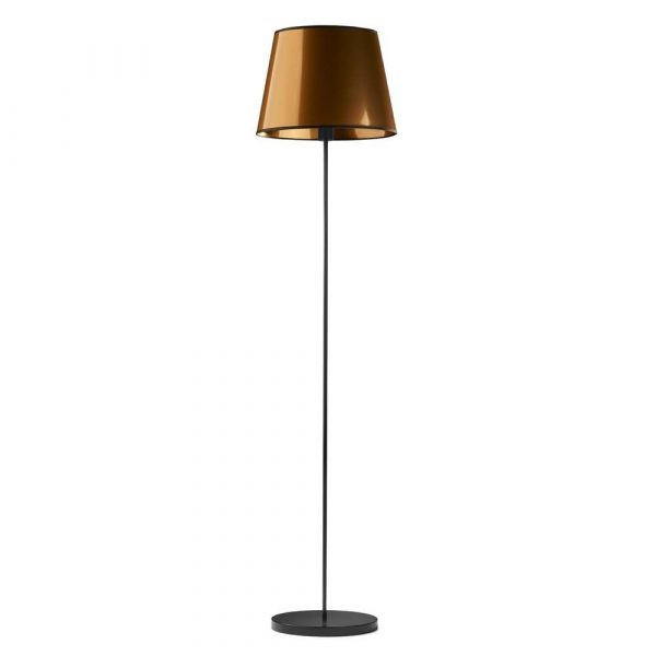 Lampa podłogowa glamour, Vasto mirror, 37x163 cm, miedziany klosz