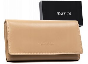 Pojemny, skórzany portfel damski na zatrzask - 4U Cavaldi