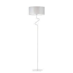 Lampa stojąca do salonu, Moroni, 40x166 cm, jasnoszary klosz