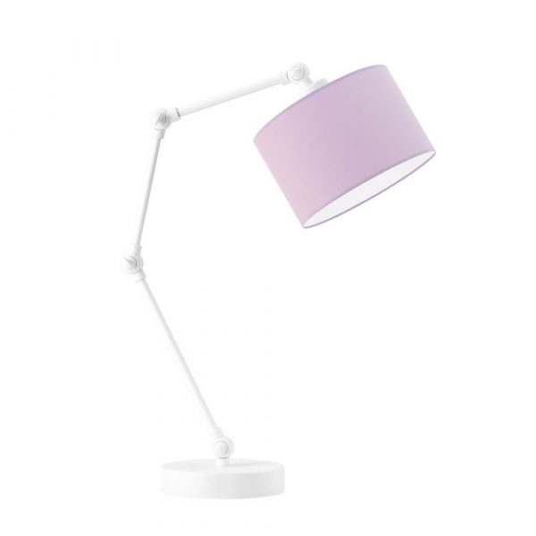 Lampka na biurko, regulowana, Asmara, 20x50 cm, jasnofioletowy klosz