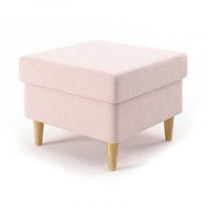 Podnóżek do fotela, pufa, Uszak, 50x50x40 cm, jasny różowy