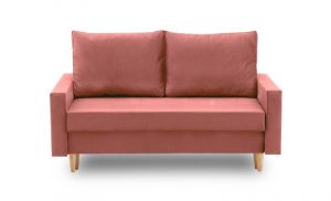 Sofa z funkcją spania, Bellis, 150x90x75 cm, róż