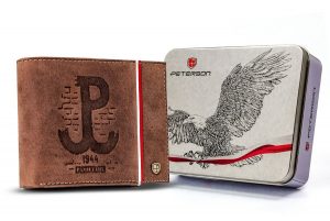 Skórzany portfel męski z patriotycznym wzorem - Peterson