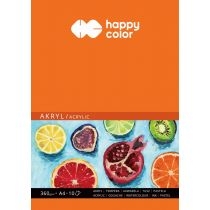 Happy. Color. Blok do akrylu. ART, biały, A4, 360g, 10 arkuszy 10 kartek