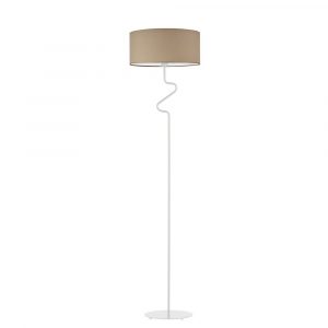 Lampa stojąca do salonu, Moroni, 40x166 cm, beżowy klosz