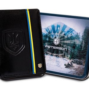 Skórzany portfel męski z godłem i barwami. Ukrainy — Peterson