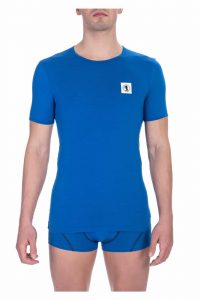 Koszulka. T-shirt marki. Bikkembergs model. BKK1UTS07SI kolor. Niebieski. Bielizna męski. Sezon: Cały rok