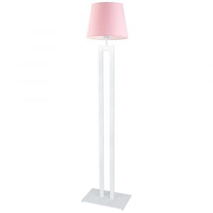 Lampa podłogowa do salonu, Vegas, 40x172 cm, różowy klosz