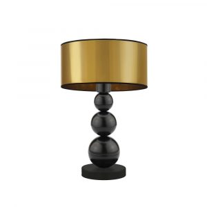 Lampka na stolik, glamour, Honolulu mirror, 30x41 cm, złoty klosz