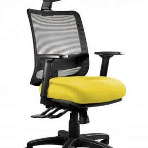 Fotel ergonomiczny do biura, Saga. Plus, mustard