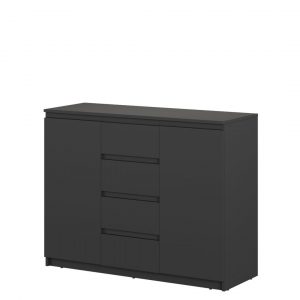 Nowoczesna komoda z szufladami, Idea, 109x40x85 cm, czarny, mat