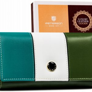 Skórzany portfel damski na zatrzask - Peterson