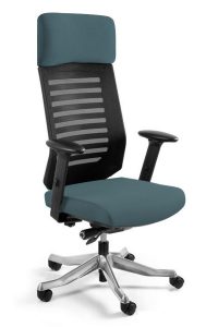 Fotel ergonomiczny do biura, Velo, steelblue