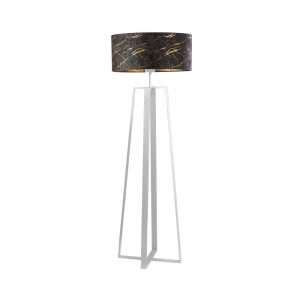 Lampa podłogowa glamour, Moss marmur, 60x158 cm, czarny klosz