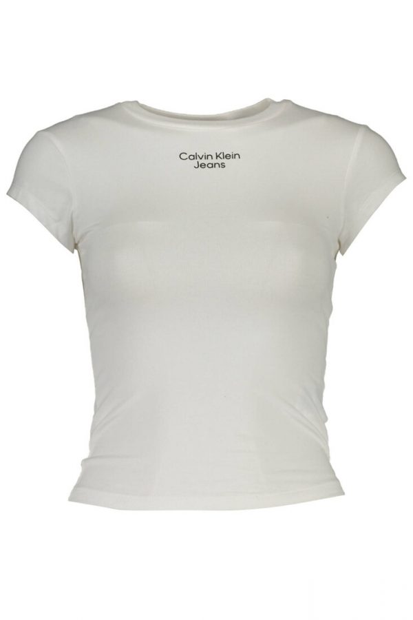 CALVIN KLEIN T-SHIRT Z KRÓTKIM RĘKAWEM DAMSKI BIAŁY