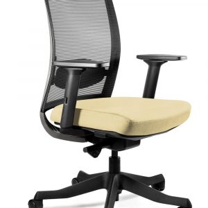 Fotel biurowy, ergonomiczny, Anggun - M, buttercup, czarny