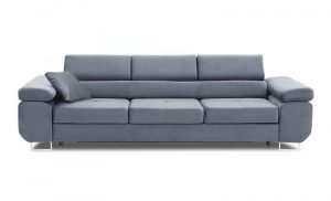Welurowa kanapa z funkcją spania, Rigatto, 280x100x86 cm, jasny szary