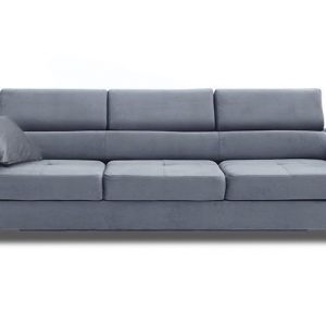 Welurowa kanapa z funkcją spania, Rigatto, 280x100x86 cm, jasny szary